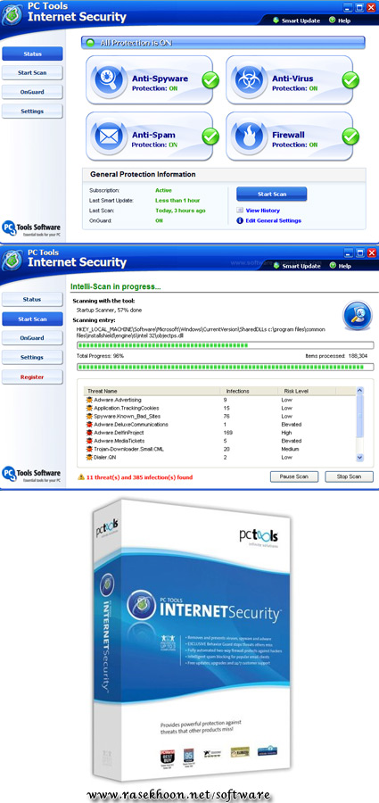 بسته کامل امنیتی PC Tools Internet Security 2011 8.0.0.651