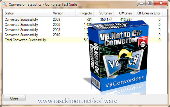 مبدل ویژوال بیسیک به سی شارپ VB.Net to C# Converter v5.06 مبدل ویژوال بیسیک به سی شارپ VB.Net to C# Converter v5.06